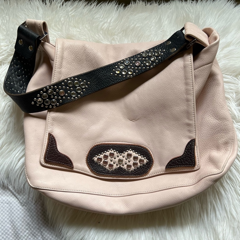 TYLIE Malibu Tote 💕 Rare style genuine leather crystal strap crystals on front